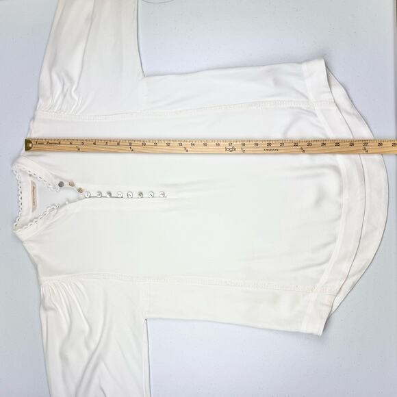 Soft Surroundings Womens Prairie Shell Button Popover Blouse XS Ivory - Picture 12 of 12